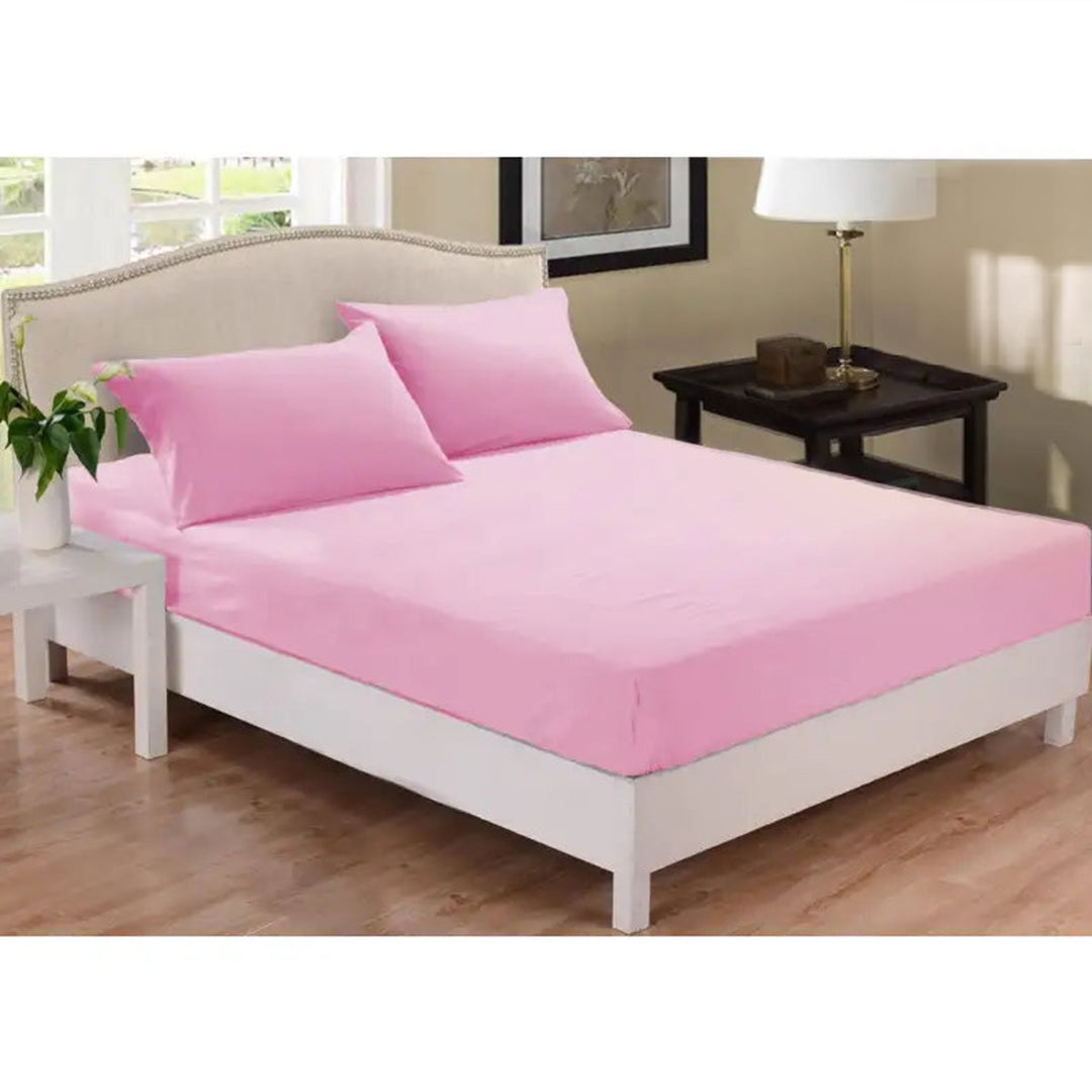 Fitted Sheet Rich Cotton Light Pink With Pillow Cover