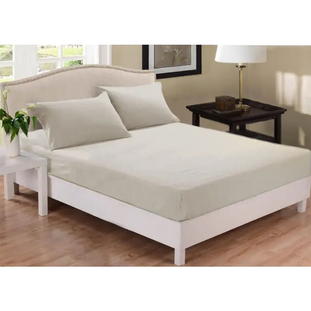 Fitted Sheet Rich Cotton Beige with Pillow cover