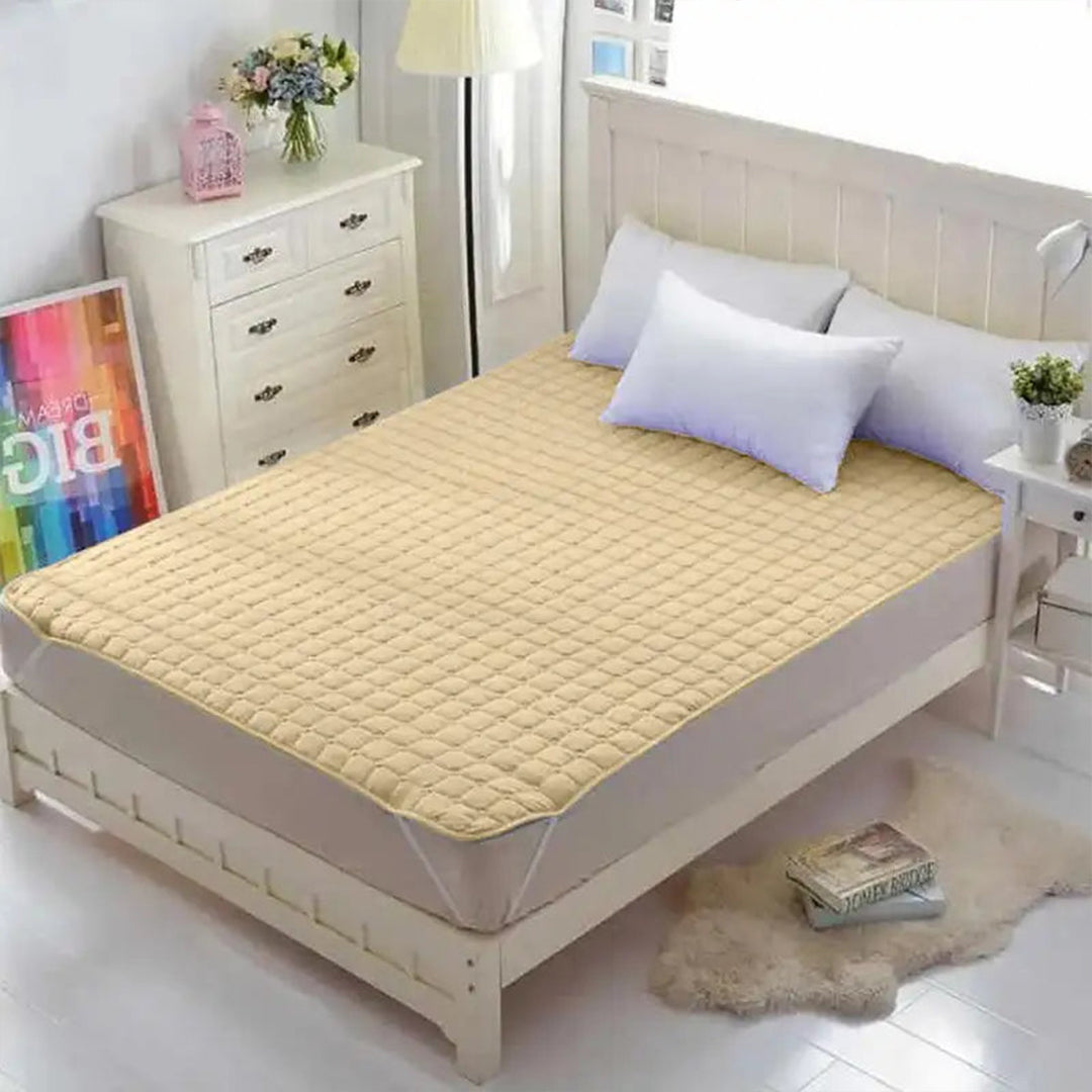 Quilted Waterproof Mattress Pad Beige