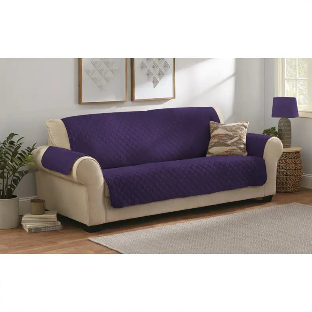 Quilted Sofa covers Non-slip W/Piping Navy