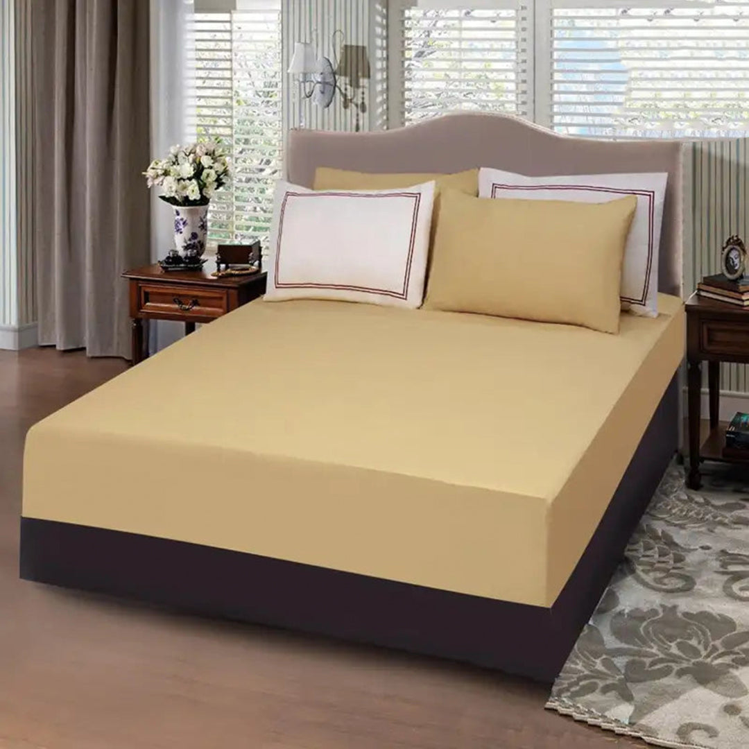 5 PCs Baratta Stitched Fitted Sheet Set Beige