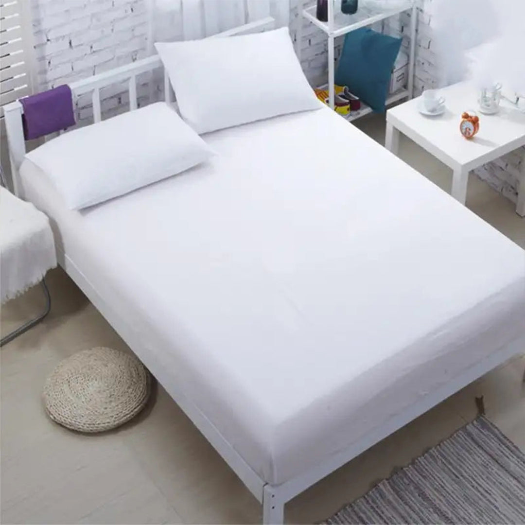 3 PCs Fitted Sheet Rich Cotton White with Pillow cover