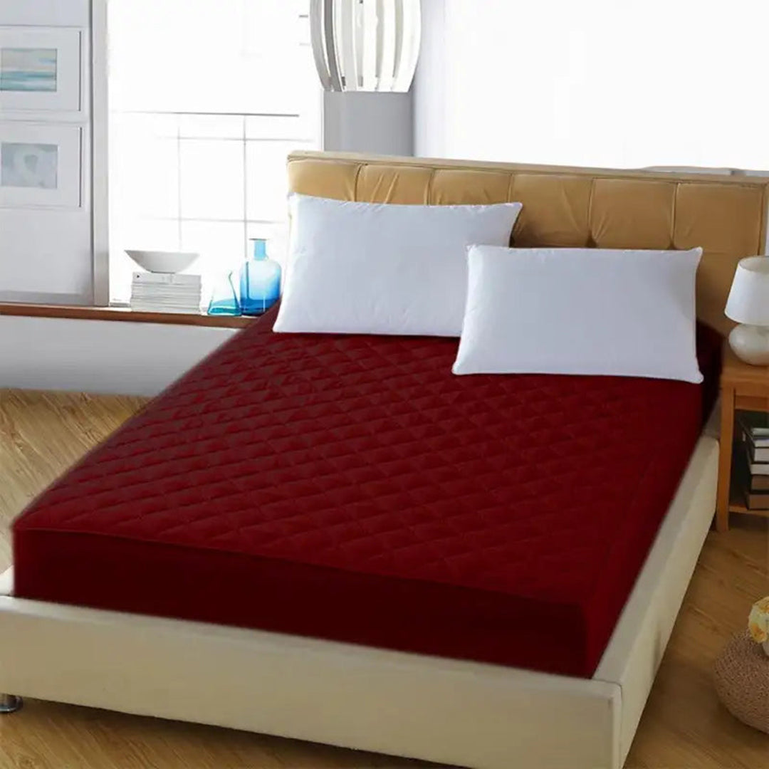 Quilted Waterproof Mattress Protector - Red