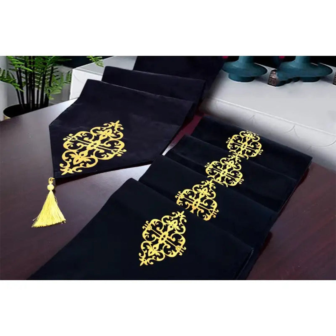 5 Pc's Velvet Embroidered Table Runner Set