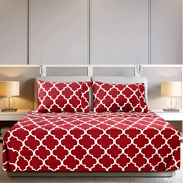 3 Pcs Premium Printed Bedsheet Set - 1556