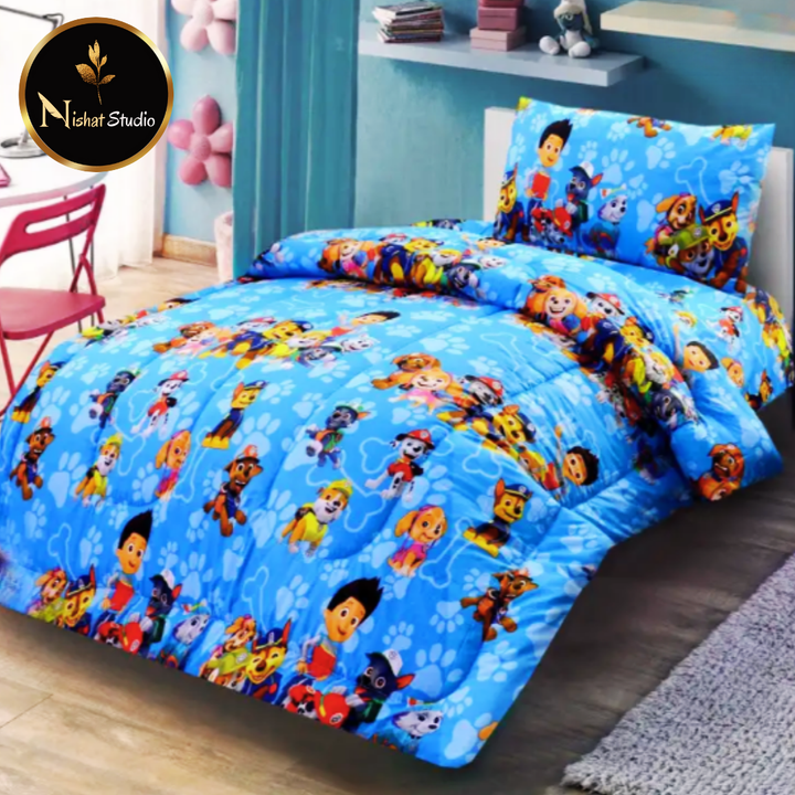 3 Pc's Kids Printed Comforter Set -02