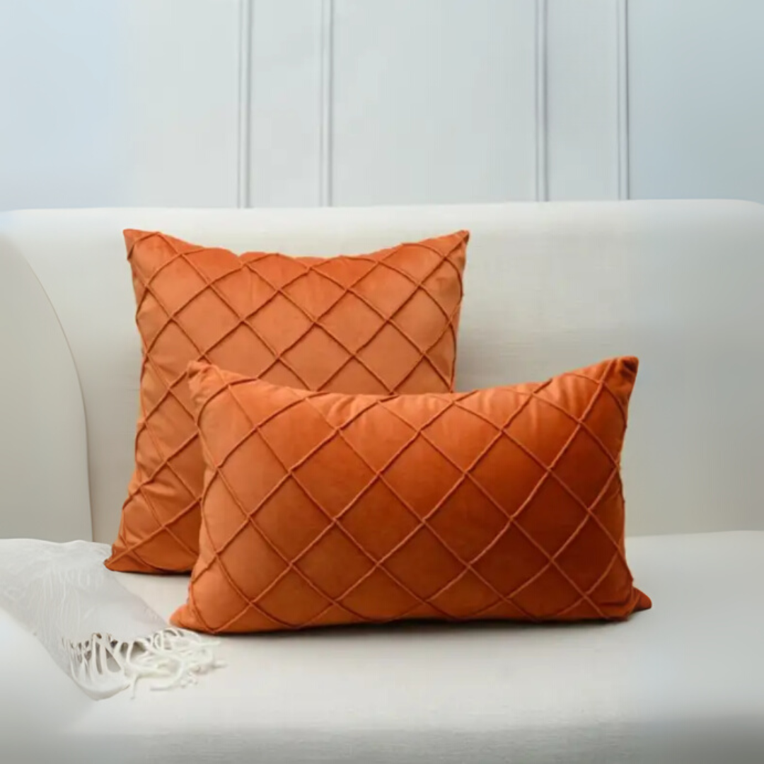 VELVET CUSHION COVER & DUCK PILLOW COVER ORANGE