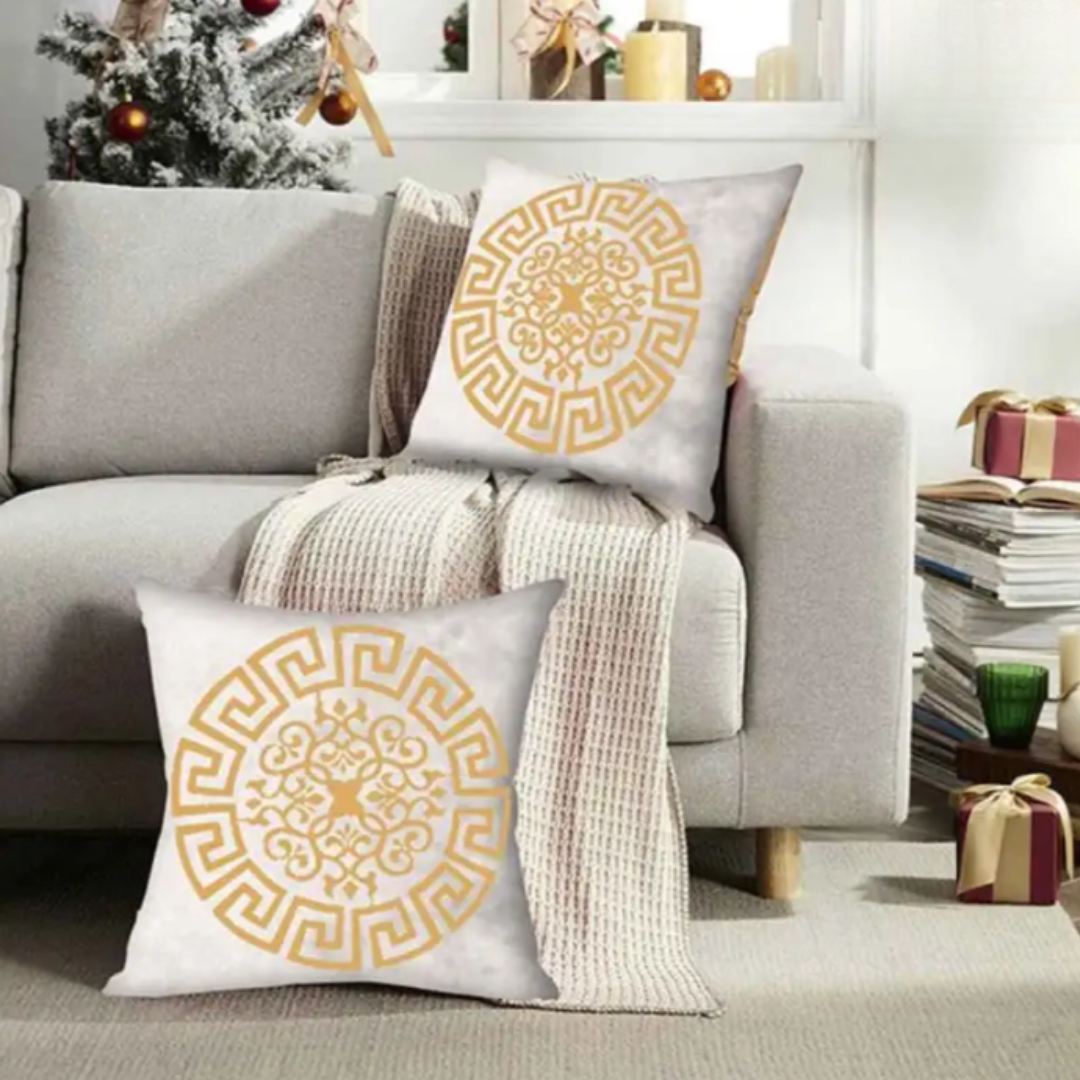 PAIR OF OFF_WHITE VELVET CUSHIONS