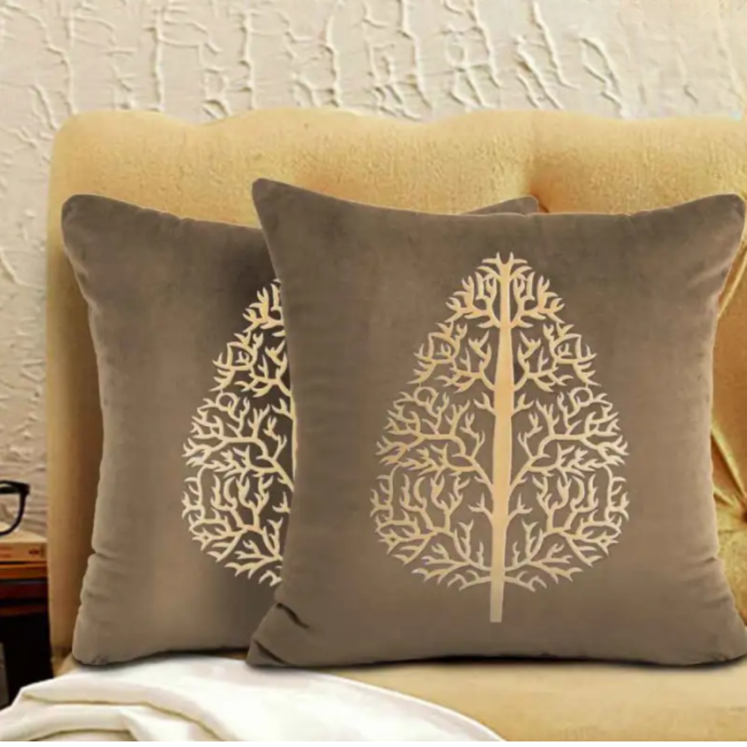 PAIR OF LUXURY CUSHION COVER BROWN