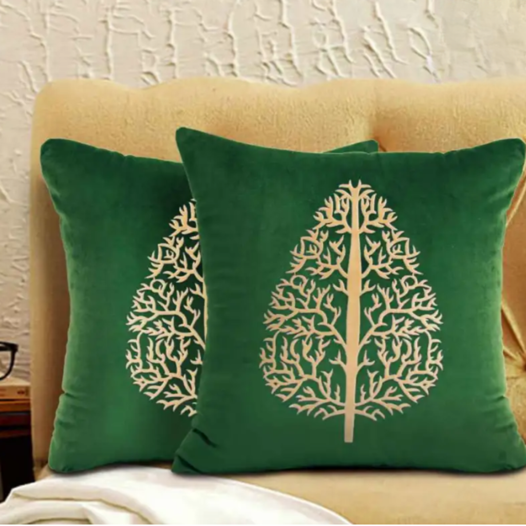 PAIR OF LUXURY CUSHION COVER GREEN