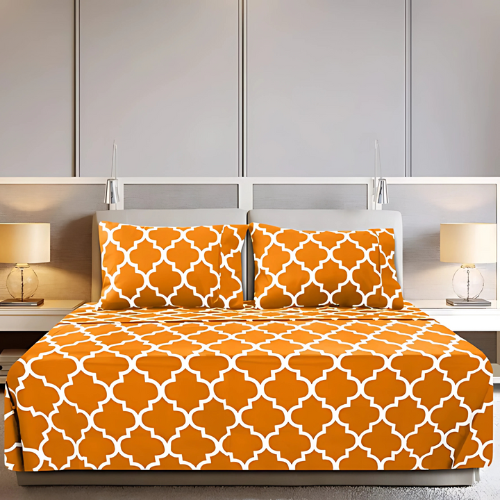 3 Pcs Premium Printed Bedsheet Set - 1555
