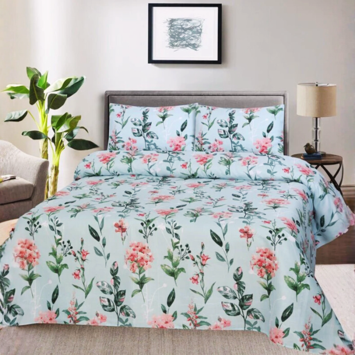 Aquatic Grace Premium Bedsheet - 1581