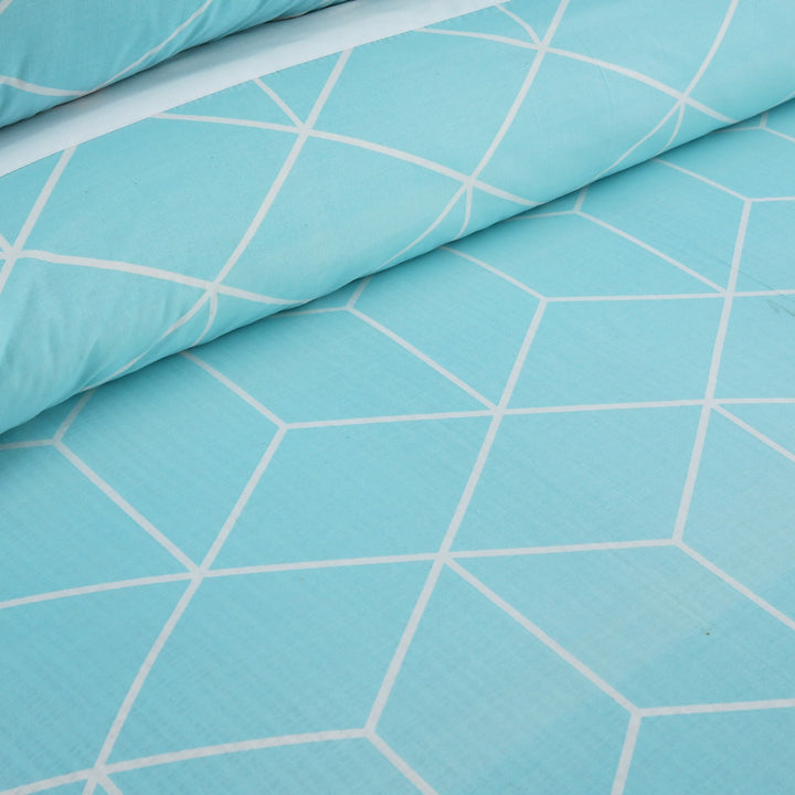 3 Pcs Cuffed Printed Bedsheet Set - 1383
