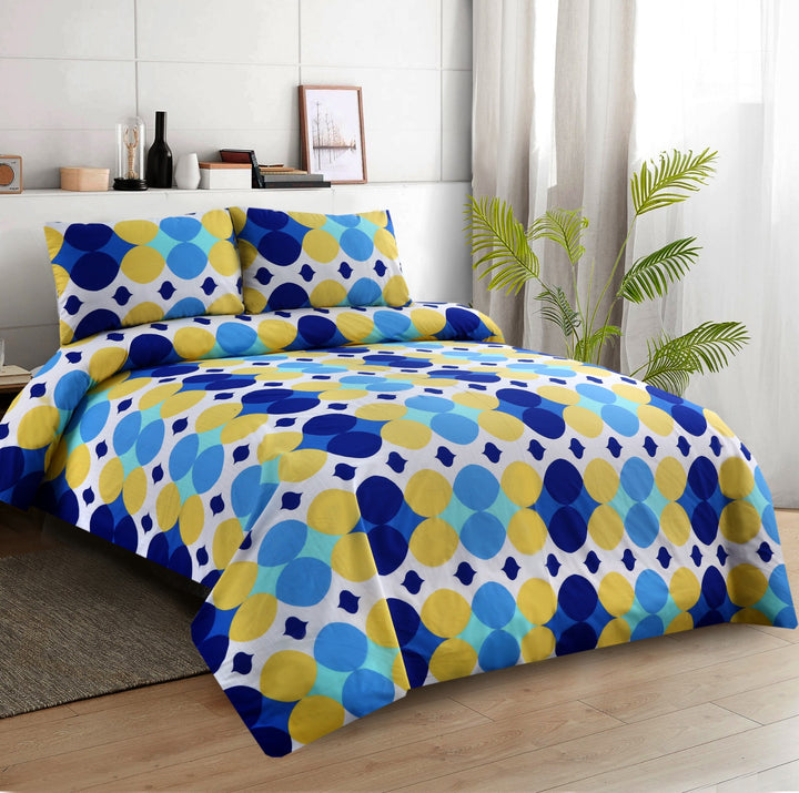 3 Pcs Premium Printed Bedsheet Set - 1392