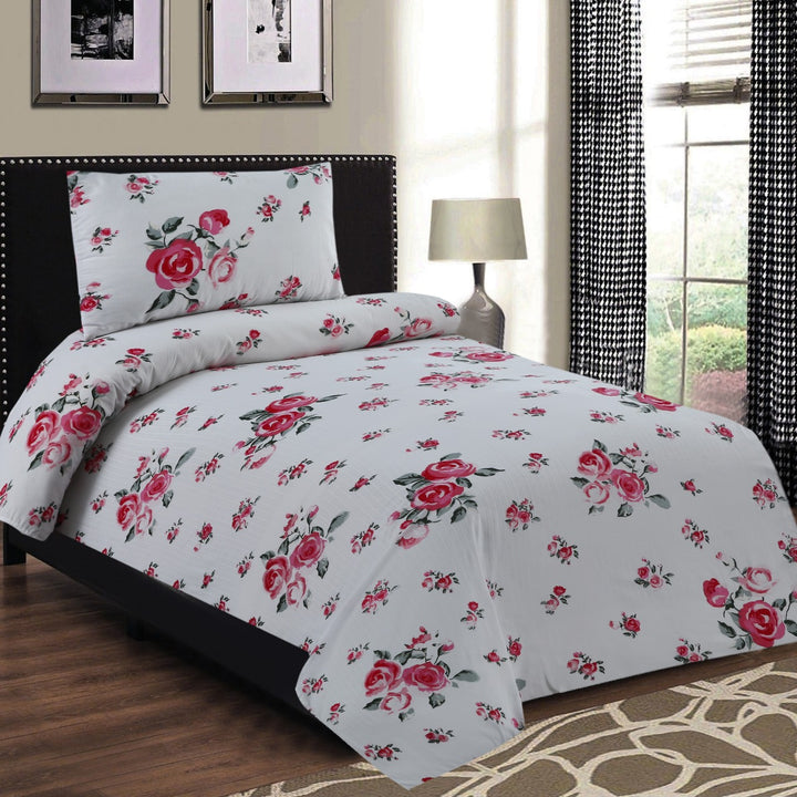 2 Pcs Luxury Single Printed Bed Sheet -1402