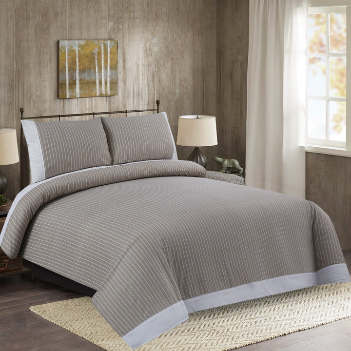 3 Pcs Cuffed Printed Bedsheet Set - 1495