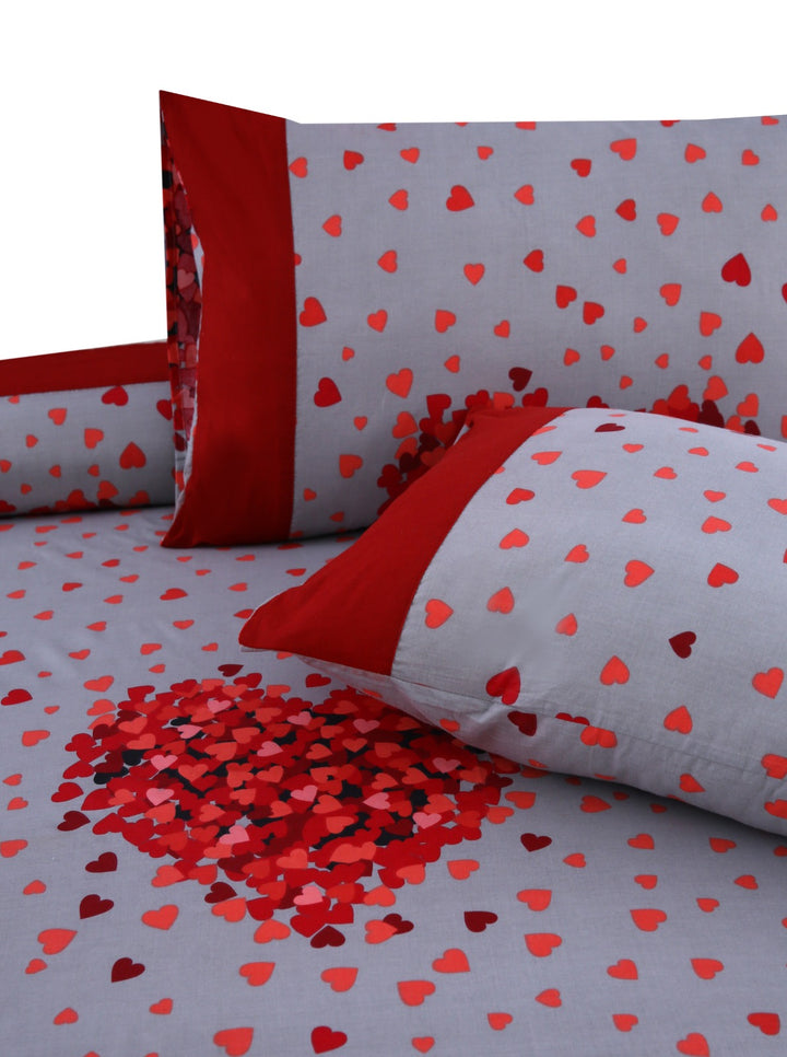 3 Pcs Cuffed Printed Bedsheet Set - 1501