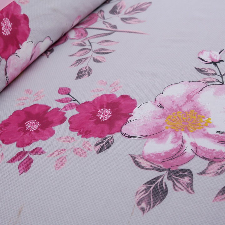 3 Pcs Cuffed Printed Bedsheet Set - 1505