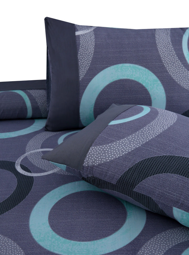 3 Pcs Cuffed Printed Bedsheet Set - 1507