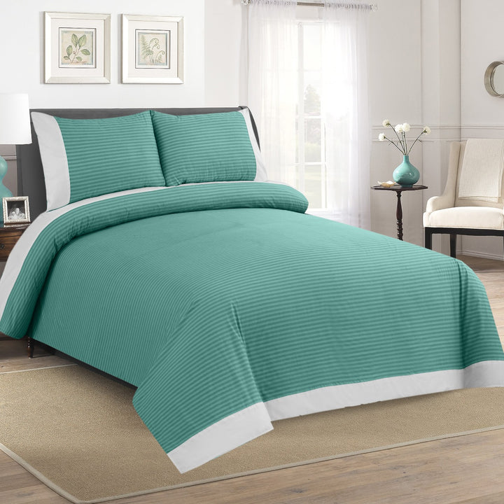 3 Pcs Cuffed Printed Bedsheet Set - 1513