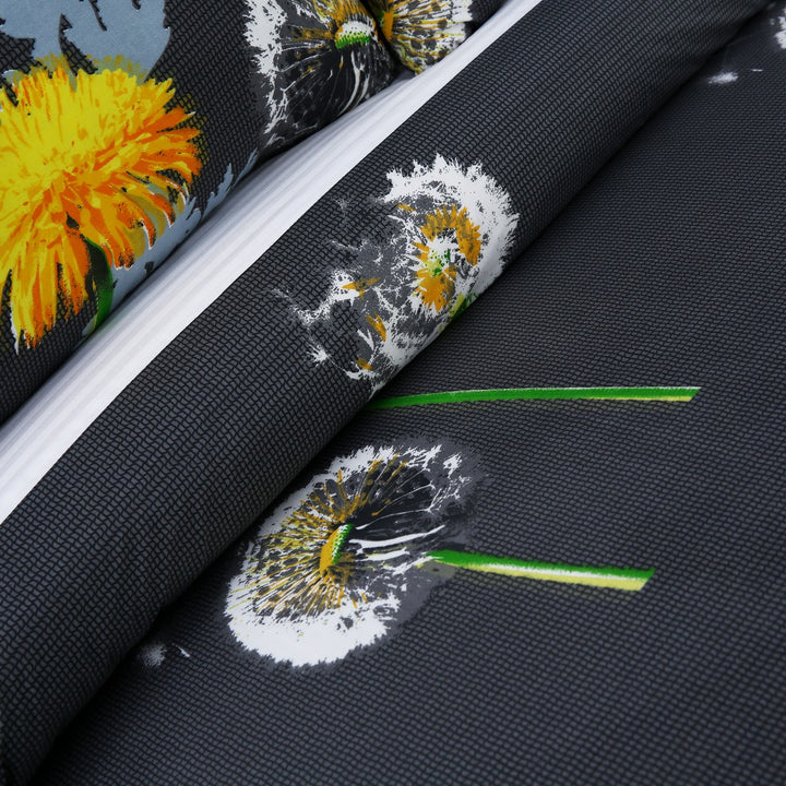 3 Pcs Cuffed Printed Bedsheet Set - 1537