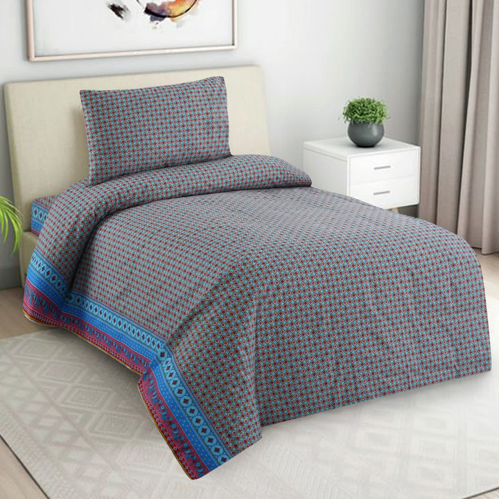 2 Pcs Elegant Printed Bed Sheet -1247