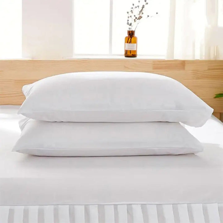 3 PCs Fitted Bed skirt with Pillow cover White