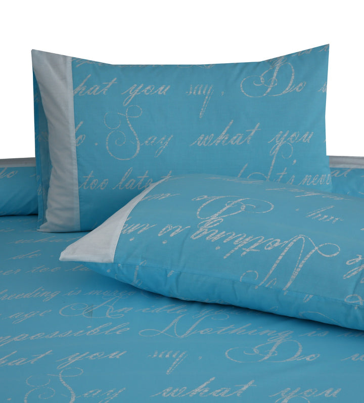 3 Pcs Cuffed Printed Bedsheet Set - 1302