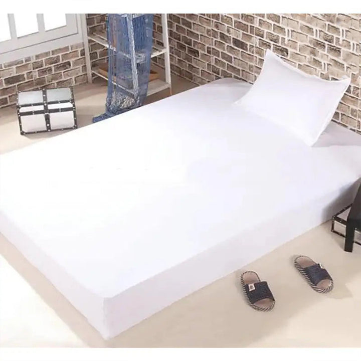 3 PCs Satin Strips Fitted Sheet with Pillow cover