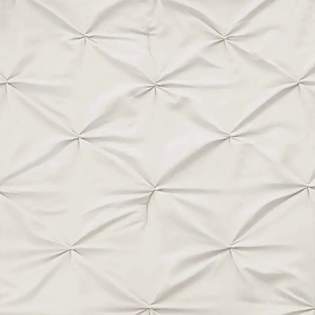 6 Pc's Luxury Diamond Pintuck Bedspread Light Filled Cream