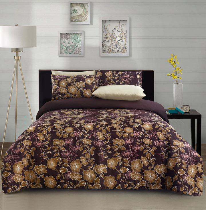 5 Pcs Elegant Printed Bed Sheet -1244