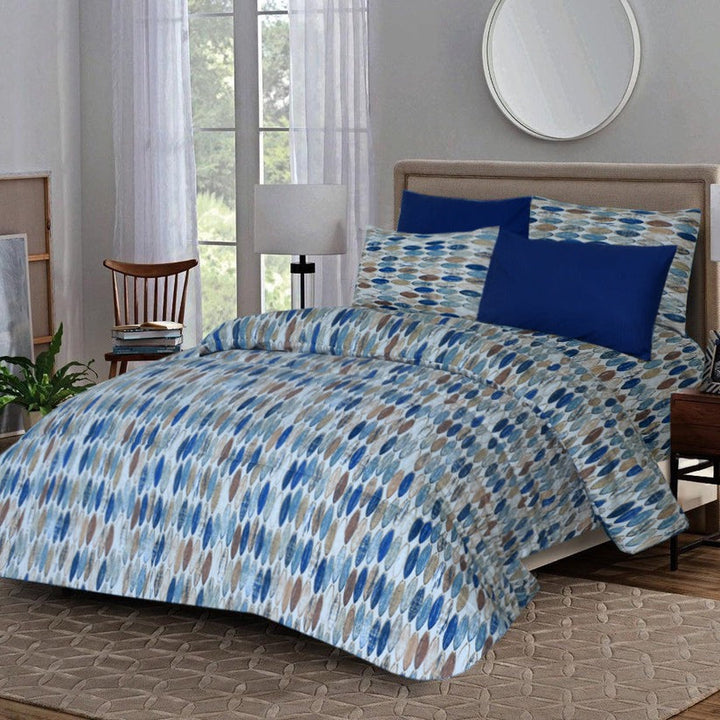 6 Pcs Luxury Printed Comforter Set - 1225