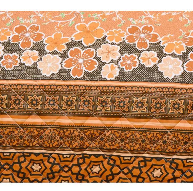 3 Pcs Quilted Floral Bedspread set NS-09