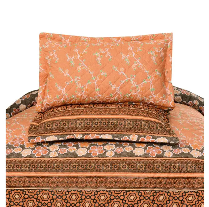 3 Pcs Quilted Floral Bedspread set NS-09