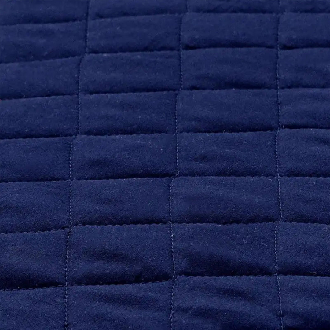 3 Pc's  Luxury Satin Strip Bedspread Navy