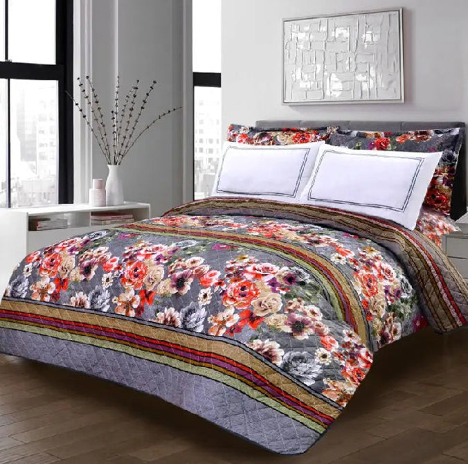 5 Pcs Quilted Printed Bedspread set NS-13
