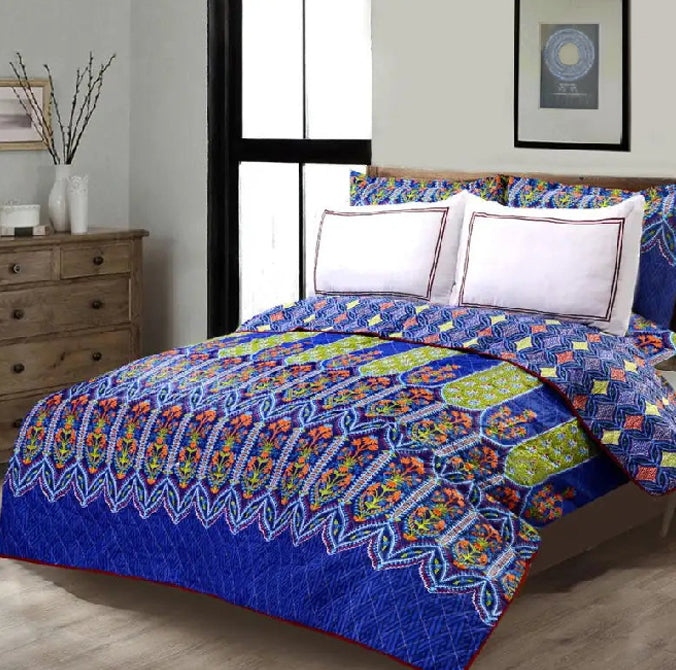 5 Pcs Quilted Printed Bedspread set NS-11