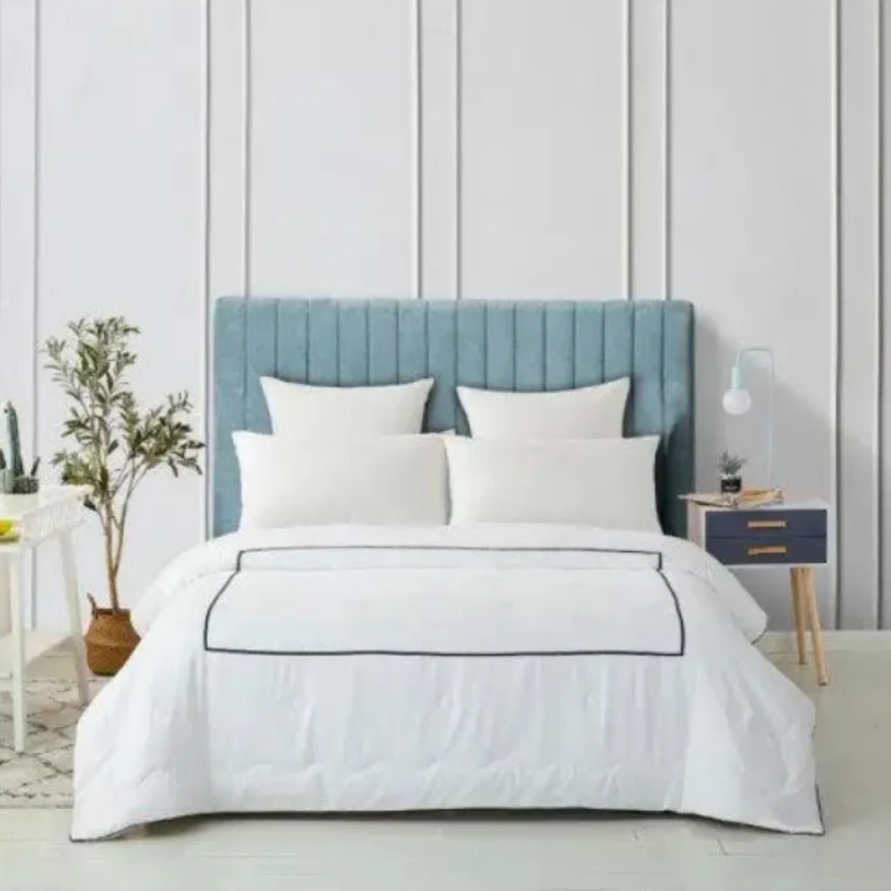 Black Embroidered Baratta Stitch Duvet Cover Set 