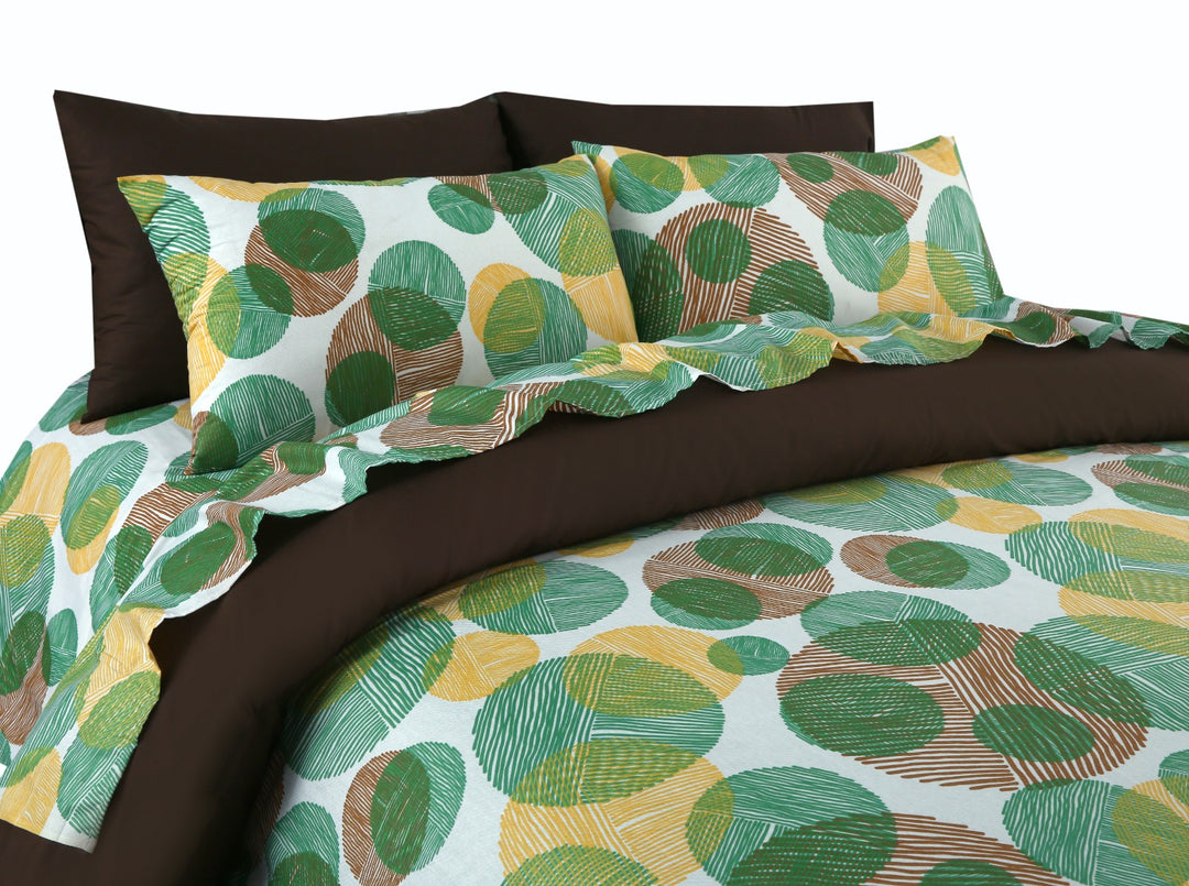 Buy 6 Pcs Circled Print Duvet Cover Set King Size