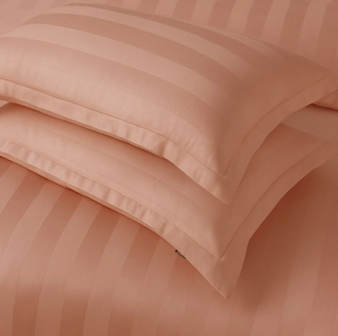 Tea Pink Satin Stripe Pillow Covers