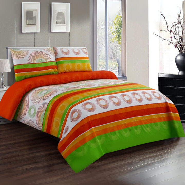3 Pcs Premium Printed Bedsheet Set - 1393