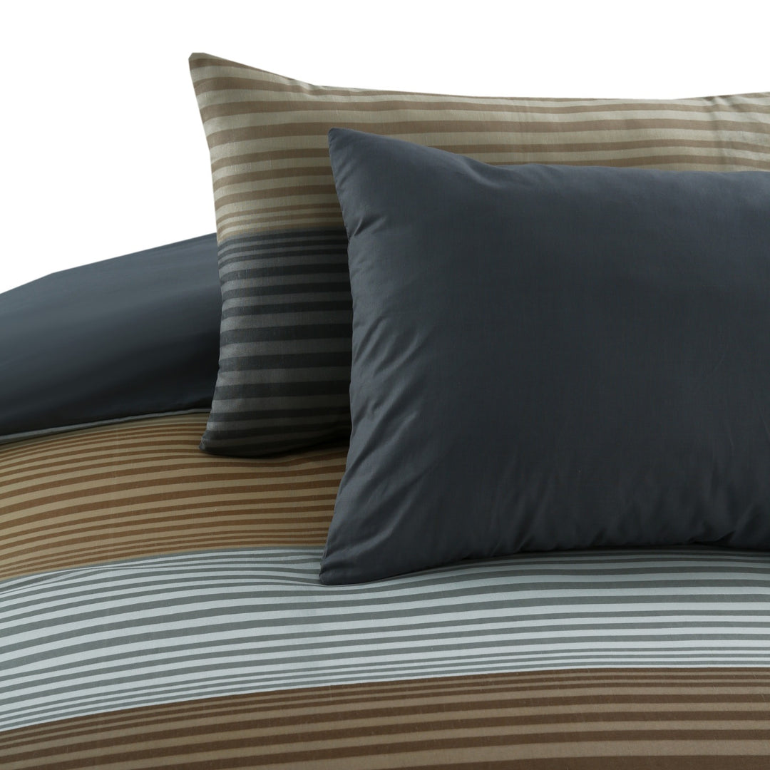 6 Pcs Vertical Stripe Printed Duvet Set Pillow Covers