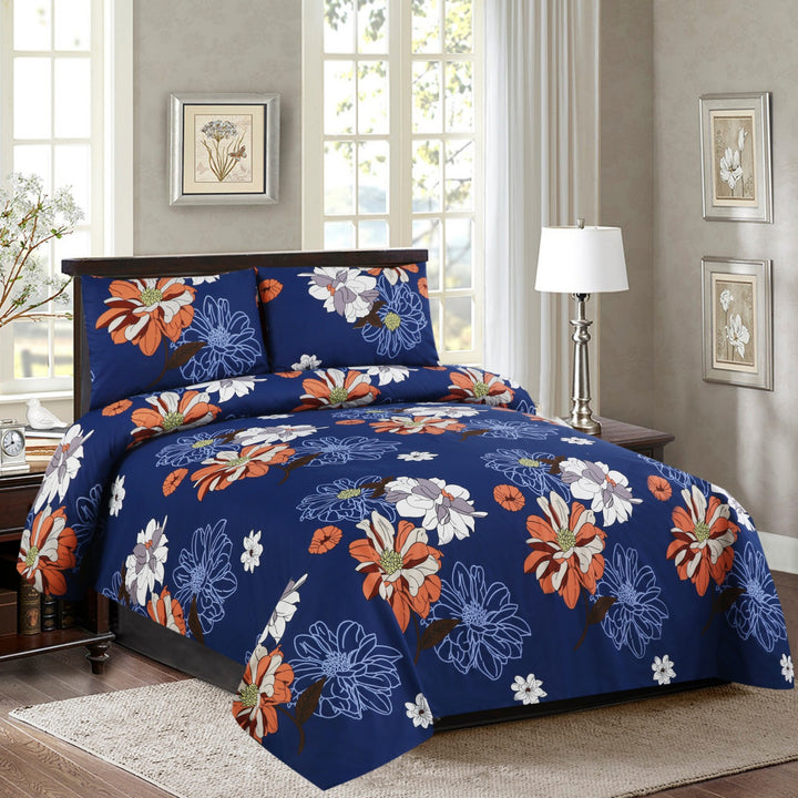3 Pcs Premium Printed Bedsheet Set - 1312