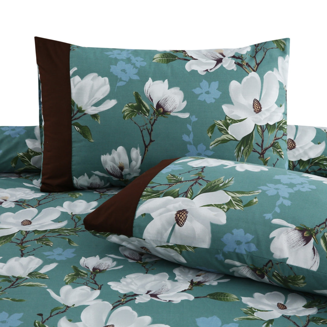 3 Pcs Cuffed Printed Bedsheet Set - 1305