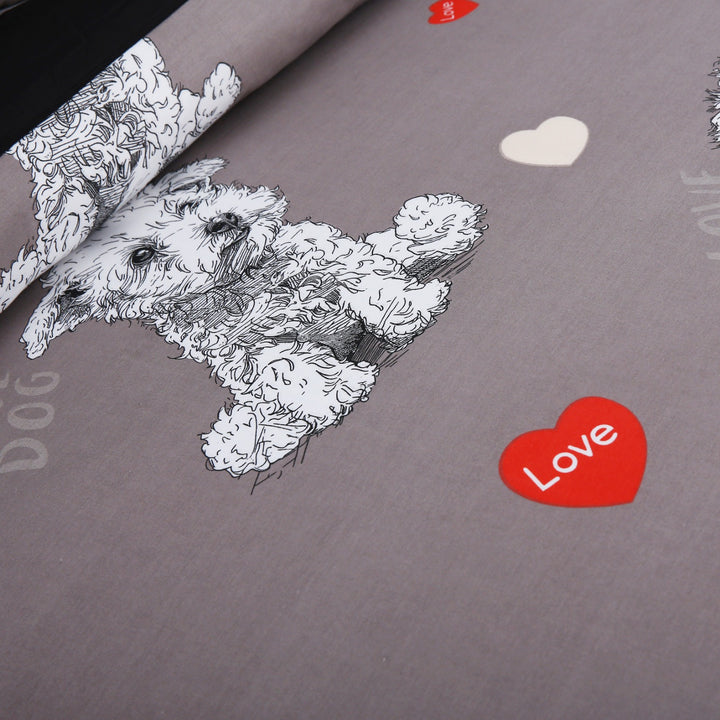 3 Pcs Cuffed Printed Bedsheet Set - 1317