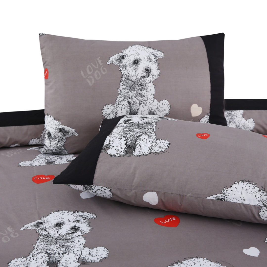 3 Pcs Cuffed Printed Bedsheet Set - 1317