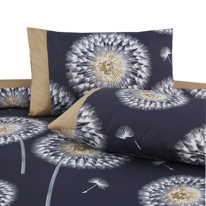 3 Pcs Cuffed Printed Bedsheet Set - 1320