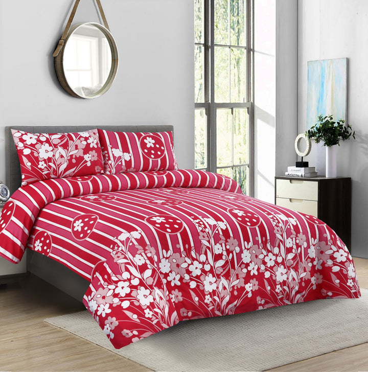 3 Pcs Premium Printed Bedsheet Set - 1333