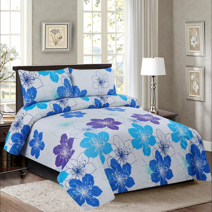 3 Pcs Premium Printed Bedsheet Set - 1338