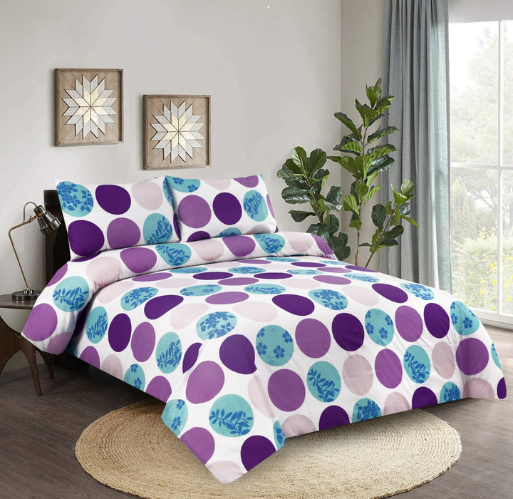 3 Pcs Premium Printed Bedsheet Set - 1348